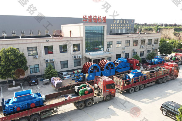 大型3226型轮斗式洗沙机2050型细沙回收脱水一体机各两台装车发货